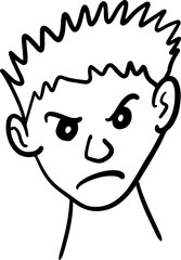 Angry Boy Face Silhouette