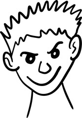 Cunning Boy Face Silhouette