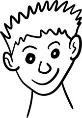 Happy Boy Face Silhouette