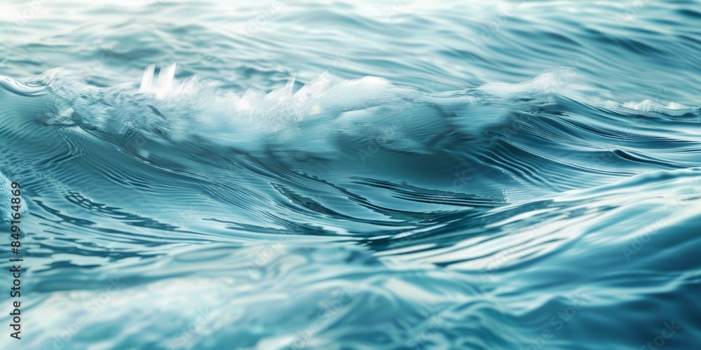 Poster blurred motion with selective focus on diverse abstract patterns of water waves.