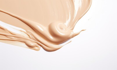 Fototapeta premium beige cream cosmetics, smudging on a white background