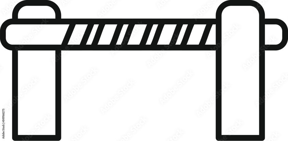 Aufkleber simple line icon of a barrier gate blocking access