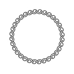 Greek circle pattern border. Vector round greek frame ornament ancient circular design background