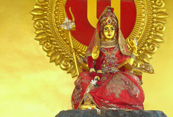 Lakshmi - Hindu goddess,  Goddess Lakshmi during Diwali Celebration. Indian Hindu Light Festival called Diwali.