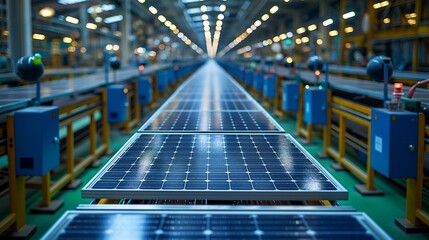 Fototapeta premium Solar Panel Production Line