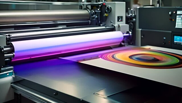 Printing Colorful Circular Design on Industrial Press Generative AI