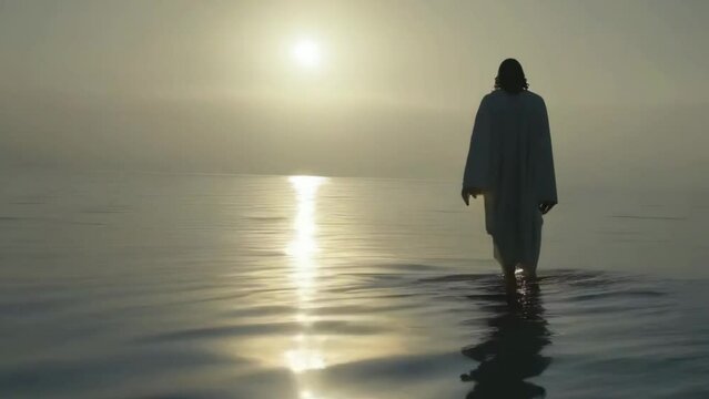 The image of Jesus Christ in the glow of rays