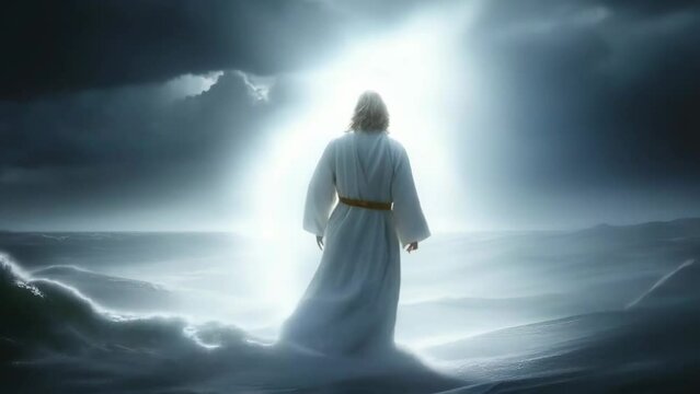 The image of Jesus Christ in the glow of rays