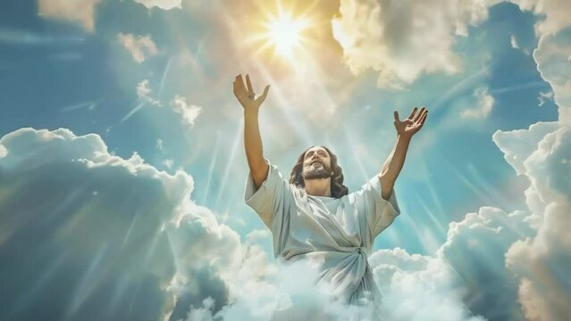 The image of Jesus Christ in the glow of rays