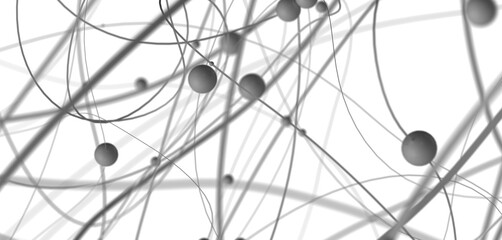 network shape. Abstract 3D render