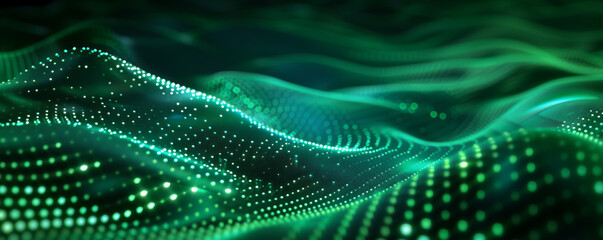 Futuristic gradient green background with smooth textures and digital patterns: Cool and dynamic, ideal for tech or sci-fi designs