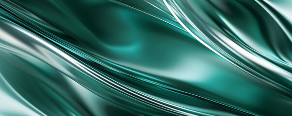 Futuristic teal and silver background with smooth gradients and metallic textures: Cool and sleek, perfect for tech or modern designs