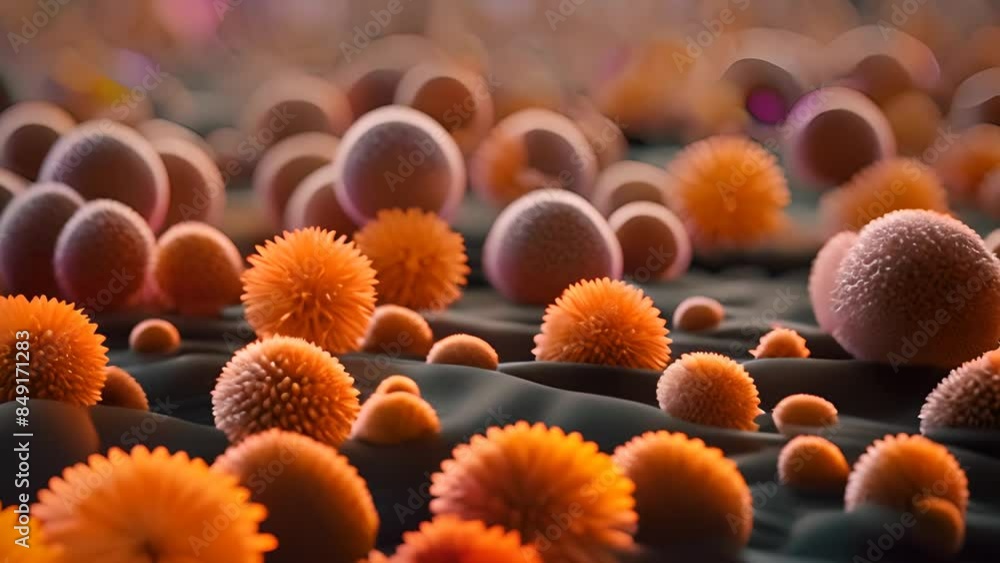 Poster microscopic view of bacteria generative ai