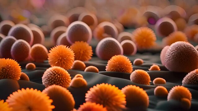 Microscopic View of Bacteria Generative AI