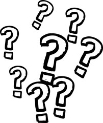 Set of Question Marks Vector Silhouettes