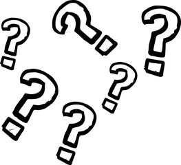 Set of Question Marks Vector Silhouettes