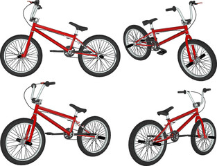 Sketch illustration vector drawing of mtb bmx bike design for stunts