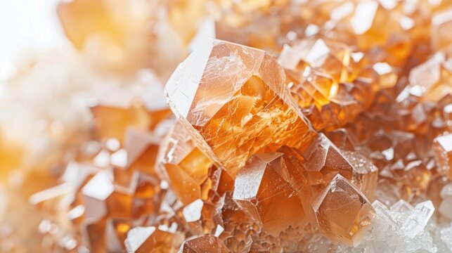 Macro close up of aragonite mineral stone on a white background
