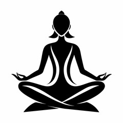 Yoga icon silhouette. Meditation relaxation silhouette vector illustration