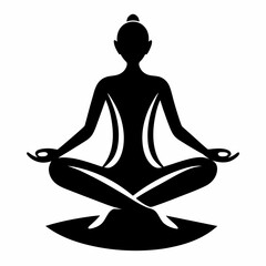 Yoga icon silhouette. Meditation relaxation silhouette vector illustration
