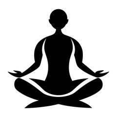 Yoga icon silhouette. Meditation relaxation silhouette vector illustration