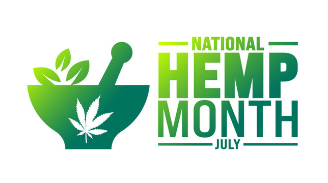 July is National Hemp Month background template. Holiday concept. use to background, banner, placard, card, and poster design template with text inscription and standard color. vector illustration.