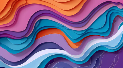 Fototapeta premium Abstract paper cut background design vector image