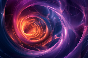 Cosmic Spiral: Vibrant Swirls in Purple and Orange Hues