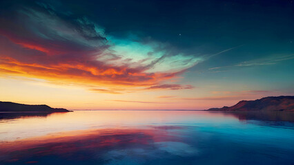 Fototapeta premium Color mixing, cool, calm, realistic, smooth background - Generative AI