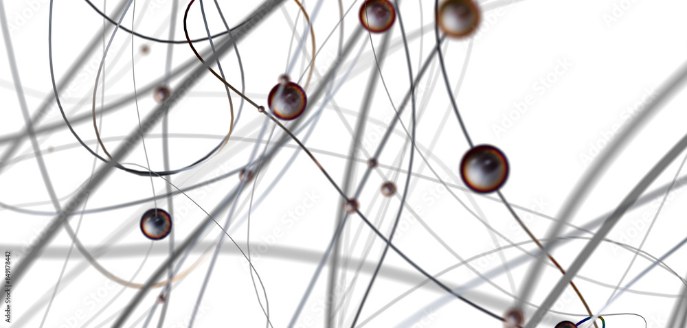 Poster falling cyber particles. big data stream. 3d