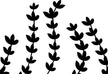 branch with leaves vector silhouettes