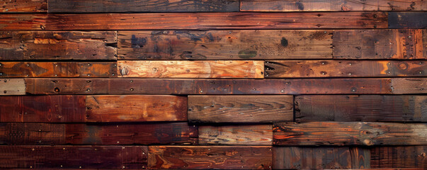 Rustic reclaimed wood background with mixed textures and varied brown tones: Unique and eclectic, perfect for a rustic and vintage theme