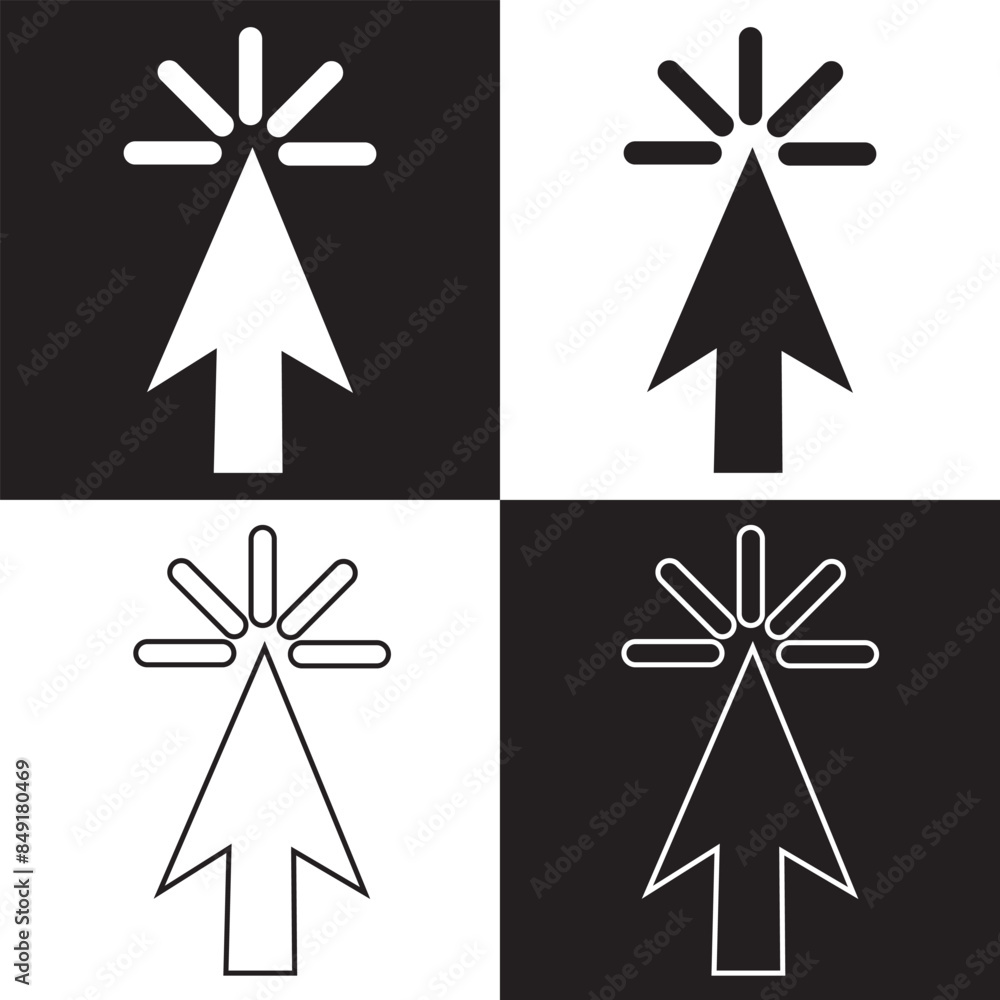 Leinwandbilder cursor icon set. mouse click arrow vector symbol. computer pointer sign in black filled and outlined