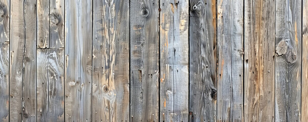 Fototapeta premium Rustic wooden fence background with weathered texture and grey and brown tones: Simple and earthy, perfect for a country or farmhouse theme