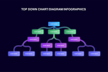 SVG Modern Gradient Top-Down Chart Diagram Infographic