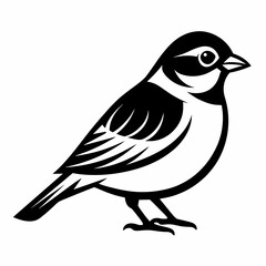 Solid black outline Chipping Sparrow animal vector  svg