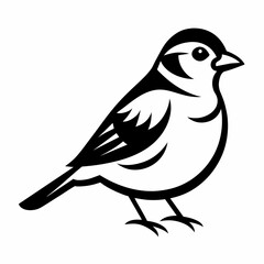 Solid black outline Chipping Sparrow animal vector  svg