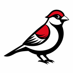 Solid black outline Chipping Sparrow animal vector  svg