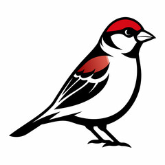 Solid black outline Chipping Sparrow animal vector  svg
