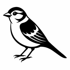 Solid black outline Chipping Sparrow animal vector  svg