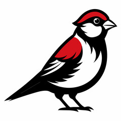 Solid black outline Chipping Sparrow animal vector  svg
