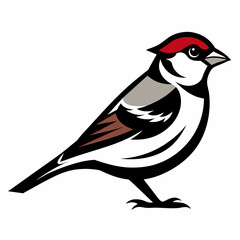 Solid black outline Chipping Sparrow animal vector  svg