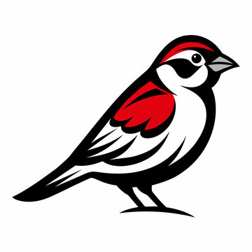 recommend clip art: Solid black outline Chipping Sparrow animal vector  svg