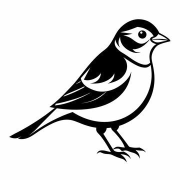 recommend clip art: Solid black outline Chipping Sparrow animal vector  svg