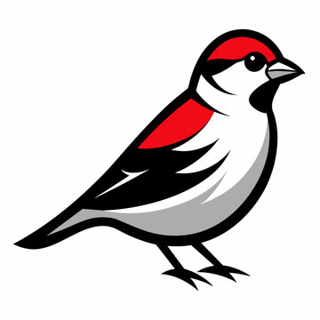 recommend clip art: Solid black outline Chipping Sparrow animal vector  svg