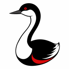 Solid black outline Clark’s Grebe animal vector svg 