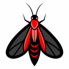 Solid black outline Codling Moth animal vector