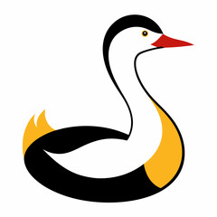 Solid black outline Clark’s Grebe animal vector svg 