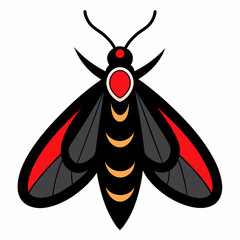 Solid black outline Codling Moth animal vector