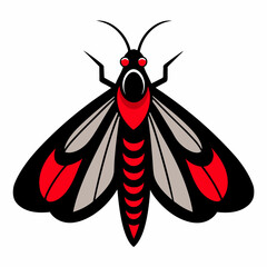 Solid black outline Codling Moth animal vector